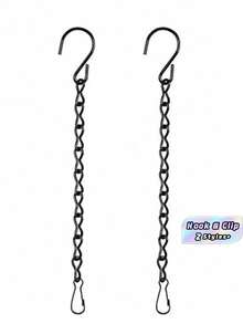 2PCS Black Decorative Chains For Hanging, Plant Basket Bird Cage Hook, Signboard Hanger Chain - Multicolor - View 1