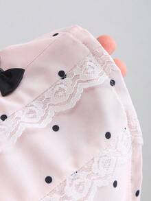 Sweetra Women's Sweet Polka Dot Patchwork Ruffle Waist Tie Bow Slim Fit Camisole Top, Suitable For Beach Wear In Spring/Summer - Multicolor - View 3