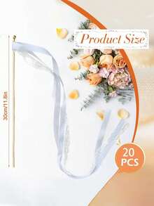 10/20pcs Ribbon Wands With Triple Lace & Golden Bells - Wedding Fairy Magic Wands, Party Favors, Decoration For Weddings/Birthdays/Events - White - View 11