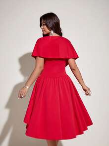 Viva Relle Plus Size Sexy Lace Dress, Brown Dress Gym Summer - Red - View 6
