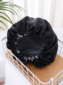 1/2 pièces Bonnet de douche réglable à double couche et imperméable, couleur unie noir, rose. Décoration de salle de bain à la maison, décoration d'été, rentrée scolaire - Multicolore - Voir 10