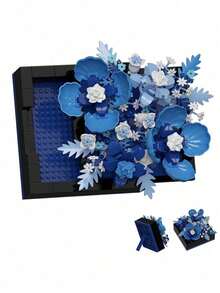 1pc Flowers Bouquet Building Blocks With Stand Holder And Surprise Box - Perfect For 14+ Adult Home Decor, Valentine's Day, Birthday Gifts,Gift For Lover Friends,Family - Multicolor - View 11