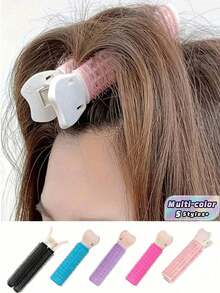 11cm Root Volumizer Hair Clips - Crown & Hair Section Lifting Clips, Non-Heat Styling Rollers For Lift & Volume Hold, Salon Hair Styling Tool For Fine Hair, Ideal For Air Drying & Setting - Multicolor - View 1