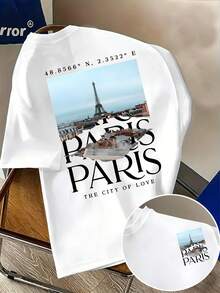 Resyla Men's Slogan Print Round Neck Short Sleeve Casual T-Shirt - White - View 1