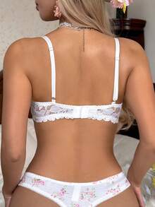 CottageSlumber Áo lót bralette in họa tiết chấm bi hoa cúc, ren và nơ trang trí. - Nhiều màu - Xem 2