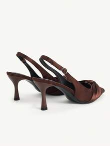 CUCCOO CHICEST Women Shoes Spring Summer Kink Decorative Back Tripple Tip Stiletto, French Simple Wind Suede Fabric Multi-Colored Women's High Heel Sandals Dating Commuting Shopping Banquet Party Holiday Gifts - Brown - View 4