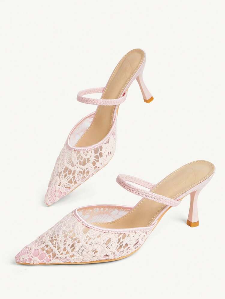 CUCCOO CHICEST Women Shoes Four Seasons New Embroidery Mesh Design Pointed, High Heel Romantic Elegance Stylish Mesh Women's High Heel Shoes Hoop Dress Dating Afternoon Tea Wedding Party Valentine's Day Elegant Dress