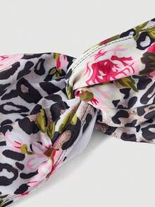 SHEIN MOD Bộ bikini gợi cảm buộc dây cổ họa tiết da báo dành cho nữ, thích hợp mặc đi biển mùa hè. - màu nâu - Xem 5