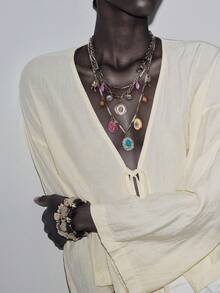Noxbound 1 Set Fashionable Multi-Layer Vintage Flower Dopamine Color Necklace - Multicolor - View 3