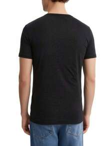 Armani 2 Pack Men's V Neck T-Shirts Black - Black/Black Grey Logo - Xem 3