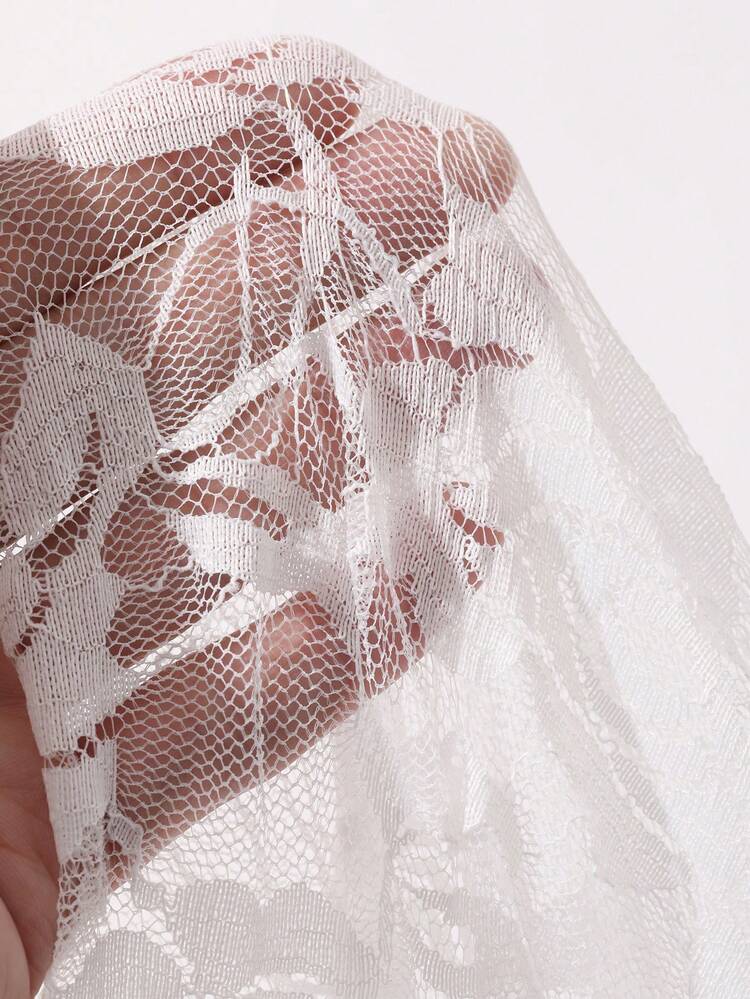Women's Elastic Waist Lace Fabric Casual Mini Skirt, Summer