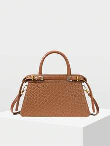 MOTF PREMIUM LADIES HANDBAG, EXQUISITE BUCKLE COMMUTER BAG - Brown - View 6