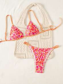 Swim Vcay Bộ đồ bơi hai dây in họa tiết gợi cảm dành cho nữ, thích hợp cho kỳ nghỉ biển. - Nhiều màu - Xem 3