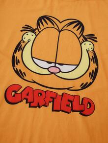 GARFIELD | SHEIN Herren Casual Süß Rundhals Kurzarm Top und Shorts mit Kordelzug Taille und Tasche Pyjama Set - Gelb - Übersicht 4