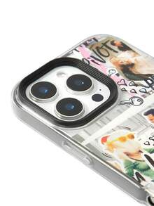 FRIENDS X SHEIN Funda para teléfono móvil iPhone15 adecuada para el collage de viento oscuro de Ti De Cool, correa de linterna de estrella antiperidida de personalidad de nicho que no choca - Multicolor - Ver 4