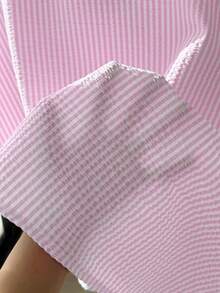 Comfortcana Plus Size Women Plaid Drop Shoulder Single-Breasted Casual Shirt - Pink - View 7