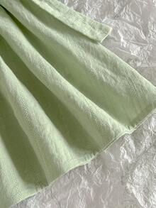 Loomiva Gaun Bayi Perempuan Motif Bunga Leher Bulat Lengan Pendek dengan Hiasan Ruffle di Pinggang - Hijau - View 5