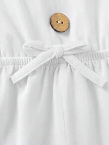SHEIN 少女休闲宽松连体衣，适合度假和海滩穿着 - 白色 - 查看 6