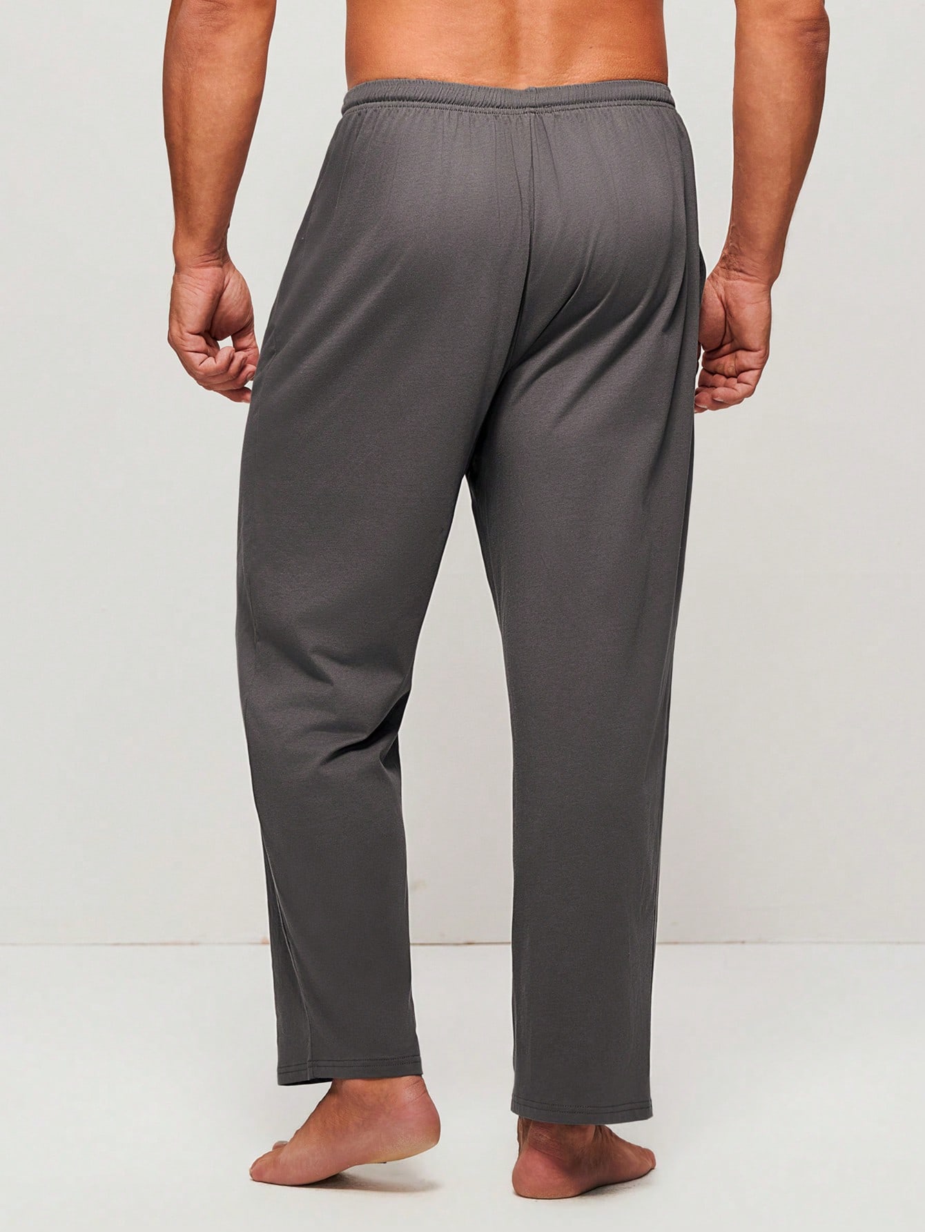 Pantalon de pyjama en coton pur à 100% gris de base doux, grande taille grande, pour le printemps et l'été. Pantalon de détente, sous-vêtements pouvant être portés à l'extérieur, léger, pour pyjama d'automne