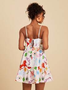 Travachic Women's Versatile Geometric & Horse Print Ruffle Hem Dress - Multicolor - View 2