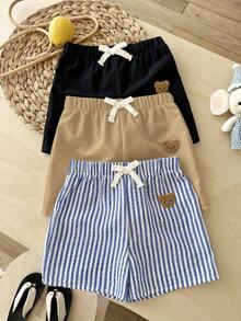 LMoss Kids Quần short thường ngày có dây rút, in hình gấu dành cho bé trai. - Nhiều màu - Xem 5