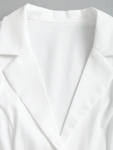 Sweetra Áo khoác blazer không tay dành cho nữ mùa hè - trắng - Xem 3