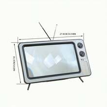 Zazumi 1PC Mobile Screen Amplifier, Ultra Clear, Foldable, Portable, Eye Friendly 3D Screen Amplifier, Creative Retro TV Styling, Suitable For Mobile Devices, Drama Watching Tool - Multicolor - View 3