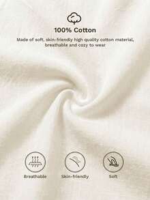 SHEIN LUNE 女款 100% 純棉休閒純色 V 領喇叭袖前打結上衣，春秋款棕色 V 領上衣，杏色上衣，杏色前綁帶上衣，休閒風格 - 杏色 - 查看 4