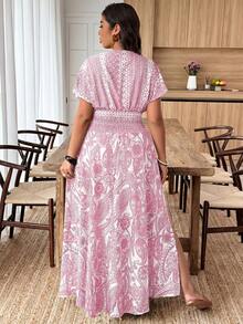 Weeklong Vestido casual de verano sin mangas con cintura ceñida y estampado de unicolor para vacaciones, talla grande - Multicolor 3 - Ver 2