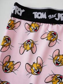 TOM & JERRY X SHEIN 女士字母腰带休闲平角内裤 - 粉色 - 查看 5