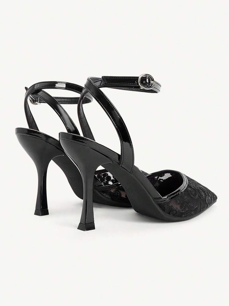 CUCCOO CHICEST Summer Ladies Elegant Luxury Black Mesh Embroidery Women's Shoes Shopping Party Commuter Office Fashion Pointed High Heels