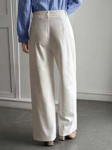 Dazy-Less Women's Loose Casual Street Style White Pants, Spring & Summer Business Casual Woman - White - View 3