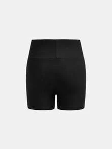 SHEIN Bộ quần áo 3 món màu đen bó sát, thích hợp mặc hàng ngày cho bé gái. - màu đen - Xem 6