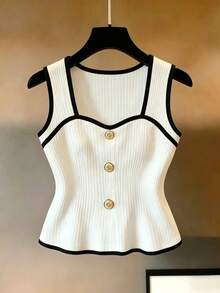 GlowEve Áo vest nữ chất liệu có họa tiết, thích hợp mặc đi nghỉ mát mùa hè, màu trắng. - Đen và trắng - Xem 3