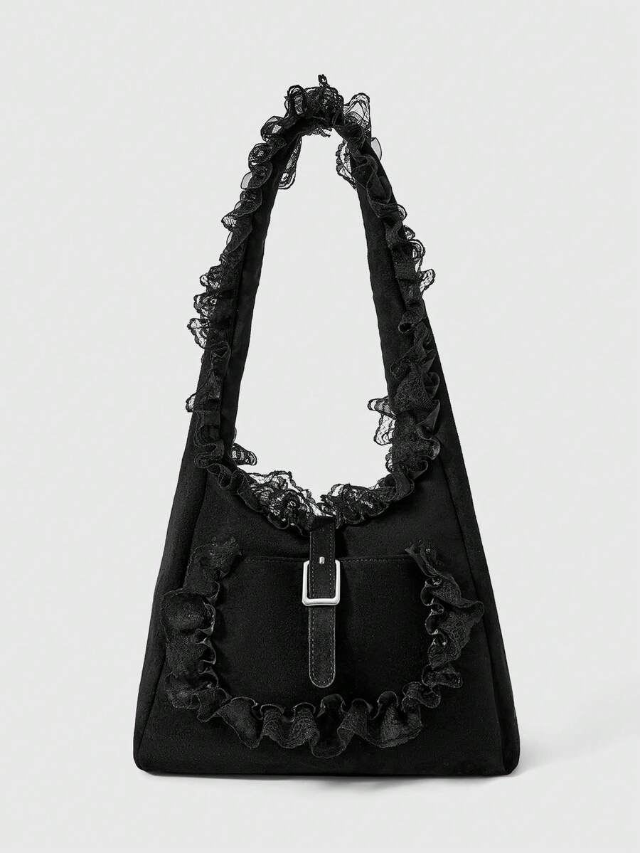 ROMWE Grunge Punk Bolso de mujer - Negro - Ver 1