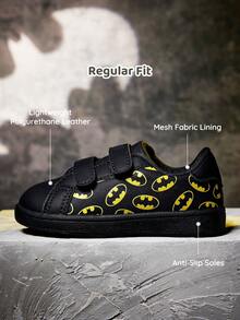 BATMAN X SHEIN 兒童時尚印花休閒鞋，運動鞋日常戶外跑步鞋返校季，柔軟舒適，適合各種室內外場合 - 黑色 - 查看 2