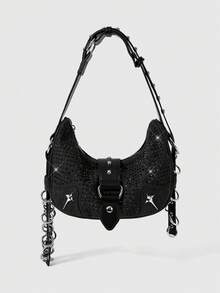 ROMWE Grunge Punk Bolso de mujer - Negro - Ver 1