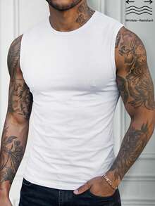 HUEFORM Men's Basic Off-White Casual Modest Sleeveless Top, Suitable For Home, Outings And Gatherings Suitable For Any Occasion And Dressing Needs For Summmer Tank Top Men S Sleeveless For Men Holiday - White - View 5