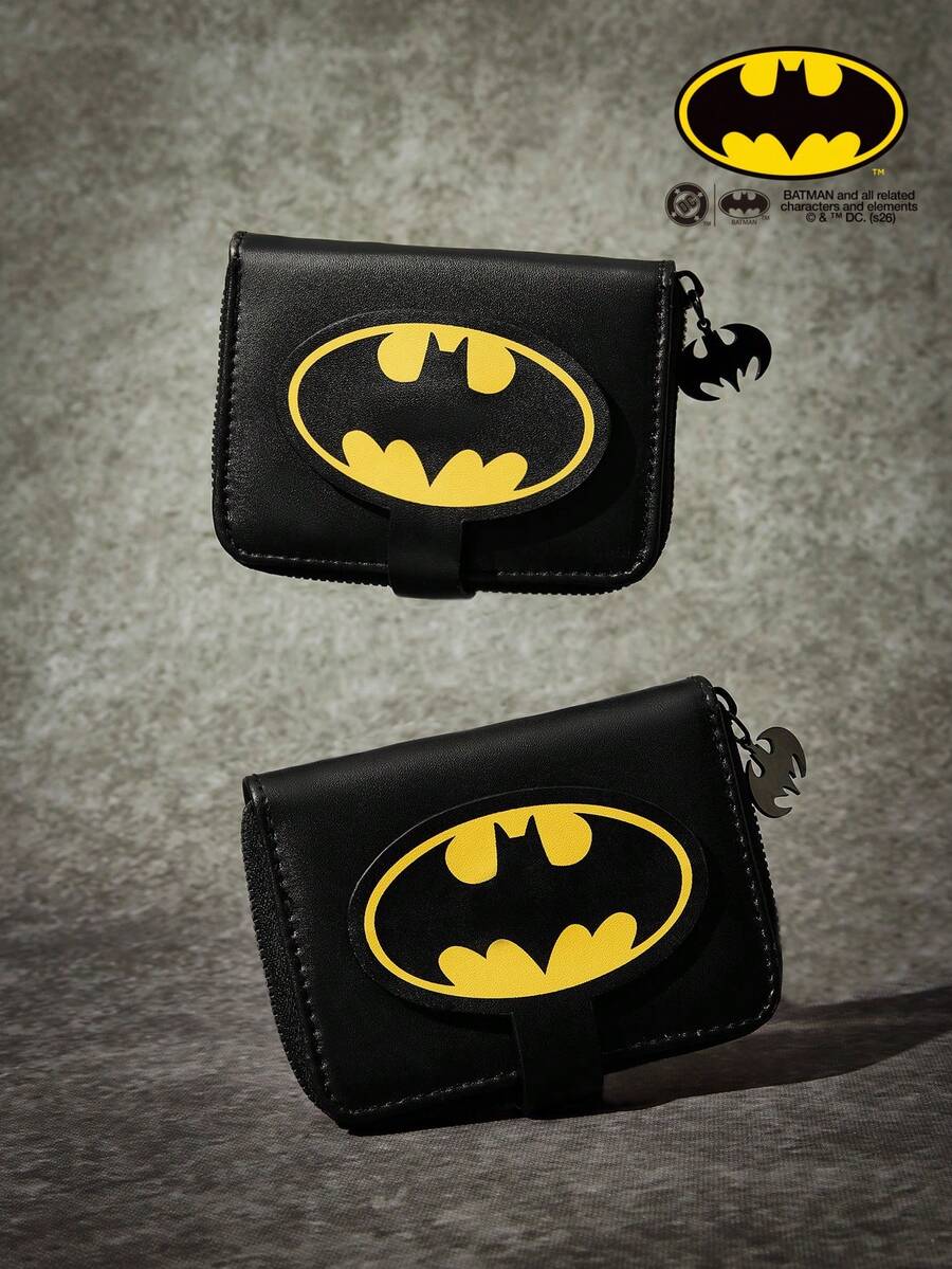 Batman X Joivida Ví đựng tiền xu in hình dơi màu đen thời trang, dễ mang theo. - màu đen - Xem 1