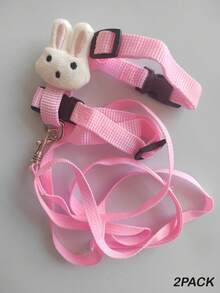 1SET/2 Packs/3 Packs Adjustable Rabbit Harness And Leash Set, Fruit Shaped Designs Like Strawberry And Carrot, Cute Vest Harness Leash For Rabbit, Ferret, Small Pets Training, Walking, Leisure - Multicolor - View 18