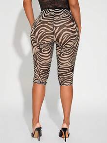 Radiana Quần legging lửng xuyên thấu gợi cảm họa tiết da báo, thích hợp cho mùa xuân/hè. - Nhiều màu - Xem 2