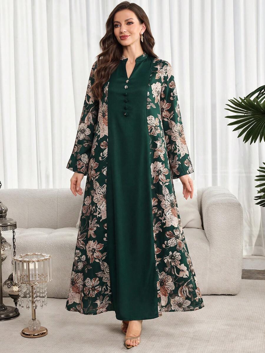 Al Najma New Arrival Mixed Fabric Loose Casual Vacation Dress
