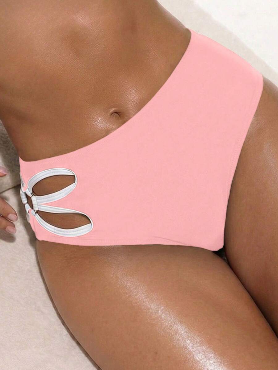 Oceva Quần bikini thiết kế khoét rỗng dành cho nữ, thích hợp cho kỳ nghỉ hè ở bãi biển. - Hồng - Xem 1