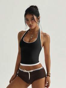 Slayform Women's Seamless Yoga Sports Tank Top - Black - View 5
