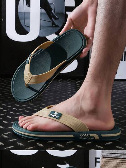 Chancletas comodas de playa de hombres,Sandalias de playa Antideslizantes,Zapatos casuales planos de alta calidad Pantuflas para el hogar para hombres,Verano 2026, antideslizantes, duraderas, antiolor,Disponible en 4 tonos: verde, combinación verde y caqui, negro y blanco