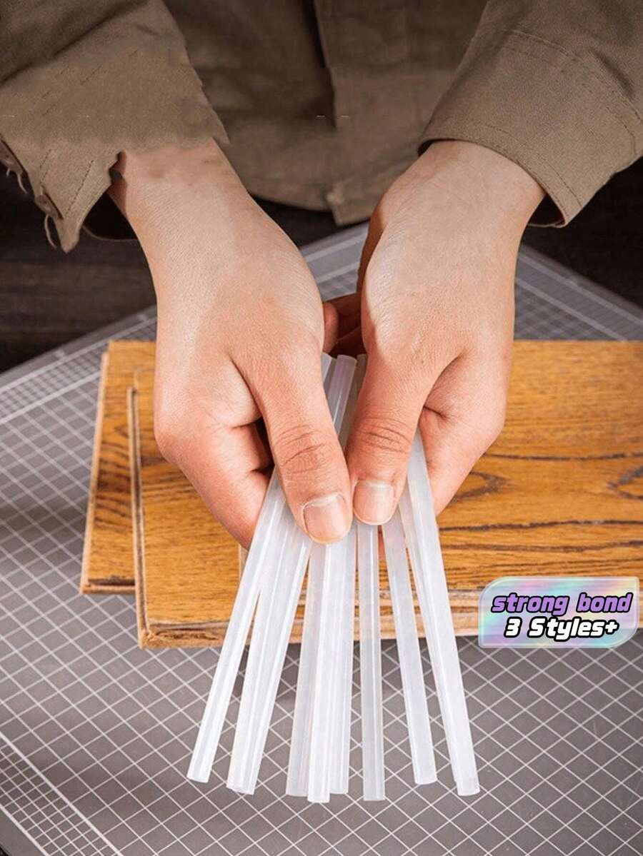 50/200支耐高温白色/透明胶棒，直径7毫米，DIY热熔胶棒 - 白色 - 查看 1