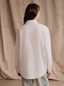 Anewsta Summer Fresh & Romantic 3D Floral Pure White Blouse For Women - White - View 2