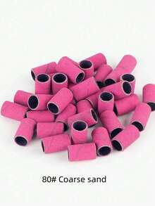 100 piezas/caja Juego de bandas de lijado con eje de metal Brocas de taladro de uñas para eliminar esmalte de uñas, gel, piel muerta y callosidades, cortador de bandas de lijado, suministros para uñas, herramientas para uñas, herramientas de arte de uñas, de vuelta a la escuela, uñas, herramientas para uñas postizas - Rosa Fucsia - Ver 12