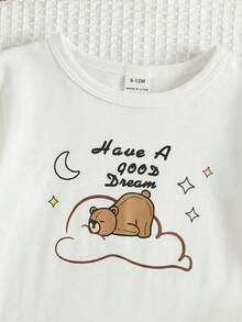 SHEIN 6件套男童/女童/男女通用夏季休闲可爱针织卡通条纹短袖T恤和短裤睡衣套装，基础款多件套 - 彩色 - 查看 8