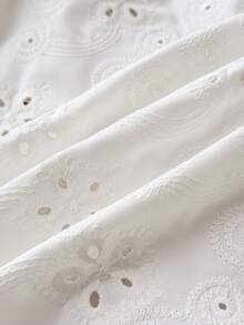 Travachic 2026 Spring/Summer Embroidered Hollow-Out White Blouse,Boho Vacation Holiday Summer Top Shorts Outfits For Women Brunch Two Piece Set Summer Outfits - White - View 6